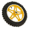 Roue avant complte jaune pocket bike Cross (10'', type 1 )
