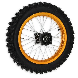 Roue Arrire Complte 14'' Or pour Dirt Bike AGB30