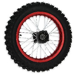 Roue Arrire Complte 14'' Rouge pour Dirt Bike AGB30