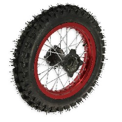 Roue Arrire 12'' Rouge pour Dirt Bike AGB29