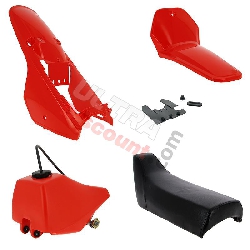 Carnage Complet pour Yamaha PW80 (Rouge)
