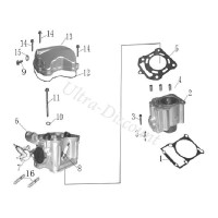 Vis de fixation de culasse sur quad Shineray 200cc photos 1