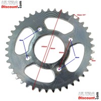 Couronne Renforce 41 Dents Pas 420 pour Dirt Bike (Type 1) images 2