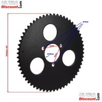 Couronne Renforce 60 Dents 3 Trous pour Chaine Petit Pas de Pocket Bike MTA4 (Type 2) photos 1