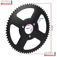 Couronne Renforce 64 Dents 3 Trous pour Chaine Petit Pas de Pocket Bike MTA4 photos 1