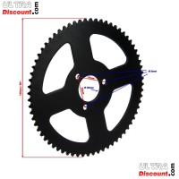 Couronne Renforce 68 Dents 3 Trous pour Chaine Petit Pas de Pocket Supermotard images 4