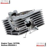 Culasse Complte pour Quads Bashan BS200S-3 (Moteur 167FML) photos 4