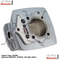 Cylindre pour Dirt Bike 200cc 163FML (63mm) Alu photos 1