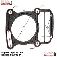 Pochette de Joints Moteur 167MM pour Quads Bashan BS250S-11 photos 4