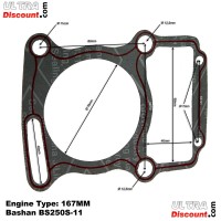 Pochette de Joints Moteur 167MM pour Quads Bashan BS250S-11 images 2