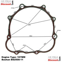 Pochette de Joints Moteur 167MM pour Quads Bashan BS250S-11 photos 1