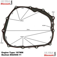 Pochette de Joints Moteur 167MM pour Quads Bashan BS250S-11 images 3