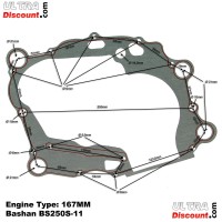 Joint de Carter d'Embiellage pour Quads Bashan BS250S-11 (Moteur 167MM) photos 1
