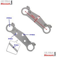 Paire de T de Fourche Tuning pour Pocket Bike Nitro (Chrome) images 2