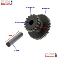 Pignon Interm�diaire de D�marreur avec Axe pour Scooters Jonway 125cc (YY125T) photos 1