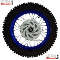 Roue Arrire Complte 12'' Bleue avec Crampons 12mm pour Dirt Bike AGB27 photos 2