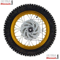 Roue Arrire Complte 12'' Or avec Crampons 12mm pour Dirt Bike AGB27 photos 2