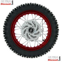 Roue Arrire Complte 12'' Rouge avec Crampons 12mm pour Dirt Bike AGB27 photos 2