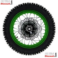 Roue Arrire Complte 12'' Verte avec Crampons 12mm pour Dirt Bike AGB27 photos 1