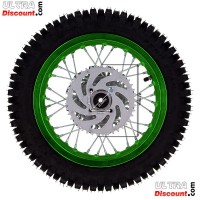 Roue Arrire Complte 12'' Verte avec Crampons 12mm pour Dirt Bike AGB27 images 3