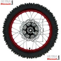 Roue Avant Complte 14'' Rouge pour Dirt Bike AGB27 photos 1