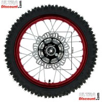 Roue Avant Complte 14'' Rouge pour Dirt Bike AGB27 images 2