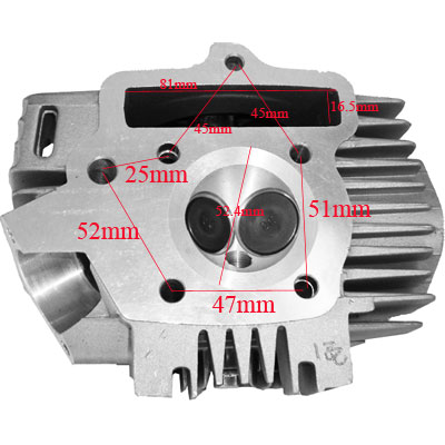 Culasse de dirt bike 125cc 1P52FMI 52.4mm + Capots (Loncin) photos 1