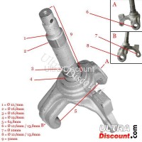 Fuse de direction gauche pour quad Bashan 200cc (BS200S-3A) photos 1