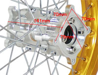 Jante dirt bike arrrire 14'' Haut de Gamme (CNC) photos 1