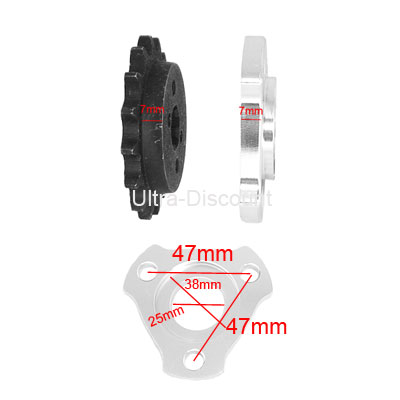 Pignon dport + dport arrire pour Monkey (16, dents, 7mm) photos 1