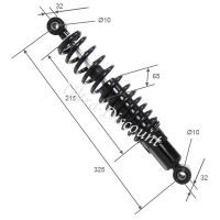 Amortisseur Arrire pour Quad Shineray 200 cc (Noir , 330mm) images 2