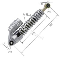 Amortisseur Avant  Gaz Noir-Gris 320mm pour Quads Shineray 200STIIE-STIIE-B images 2