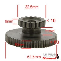Pignon Double de Dmarreur pour Quads Shineray 250cc STXE (16 Dents) photos 1