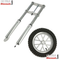 Fourche Pocket bike Supermotard argent photos 2