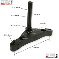 T de fourche infrieur 170mm pour Scooter Citycoco photos 1