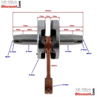 Vilebrequin Masses Pleines Racing pour Pocket Quads (Axe de 12mm) images 3