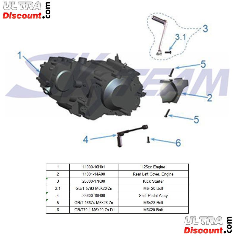 Moteur EURO4 Dax Skyteam Skymax 125cc photos 2