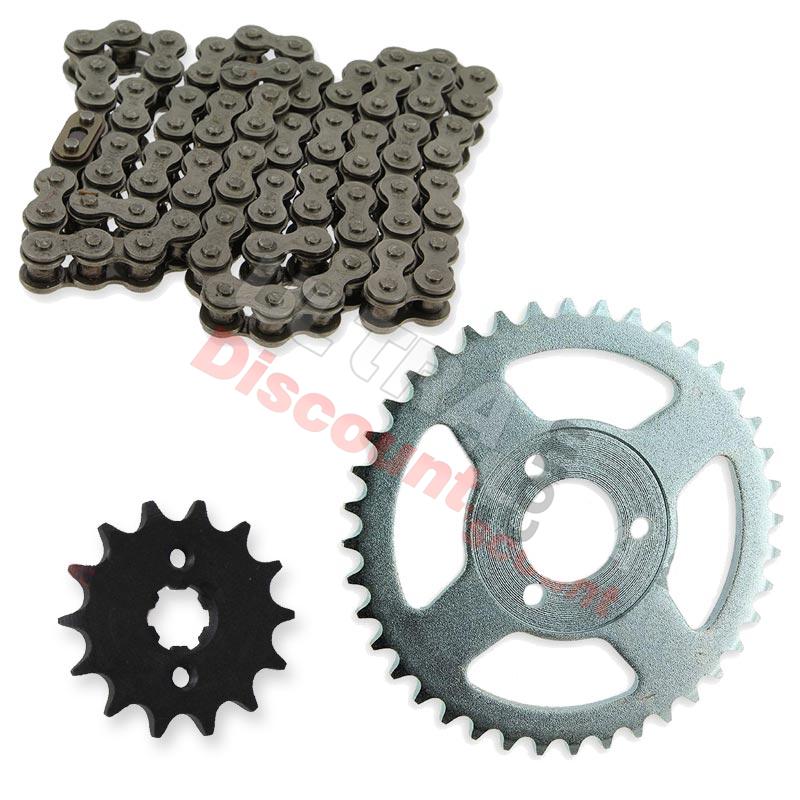 Kit transmission Chaine + couronne + pignon pour Skymini 8 pouces ST50-8/8A, Pièces Skymini Monkey - Gorilla Kit transmission Chaine + couronne + pignon pour Skymini 8 pouces ST50-8/8A, Pièces Skymini Monkey - Gorilla