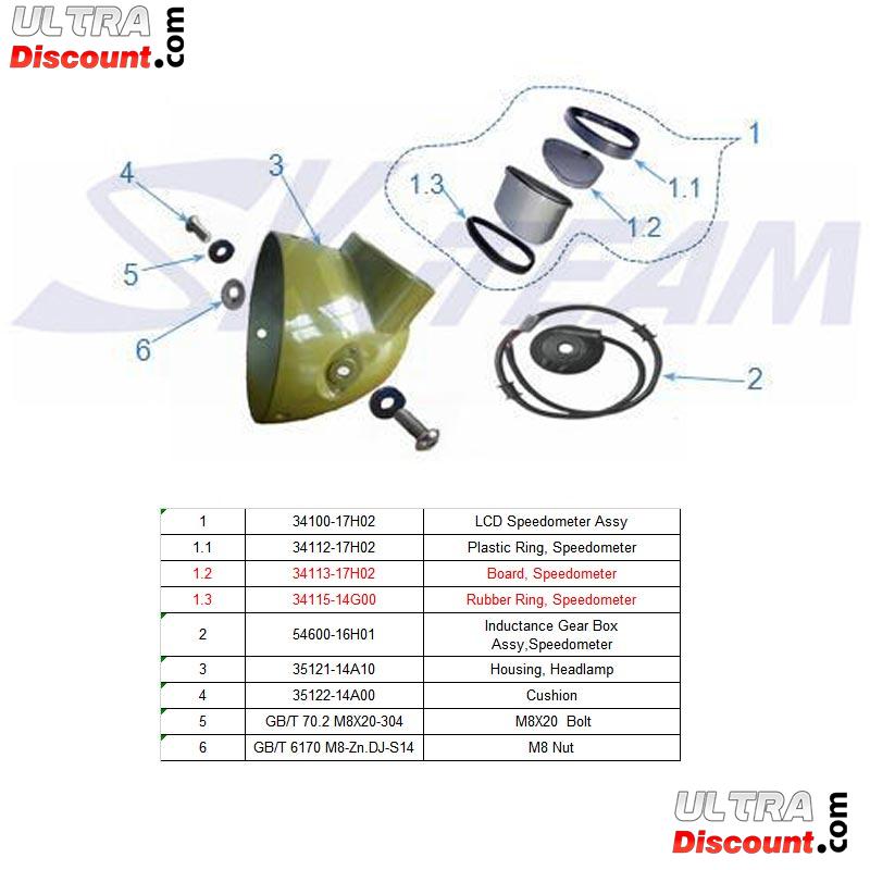 Compteur de vitesse LCD pour Dax Skyteam Skymax 50-125cc Euro4 photos 4