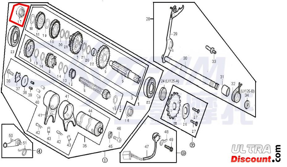 Roulement pour arbre auxilliaire pour moteur 125cc pour Trex Skyteam photos 1 Roulement pour arbre auxilliaire pour moteur 125cc pour Trex Skyteam photos 1