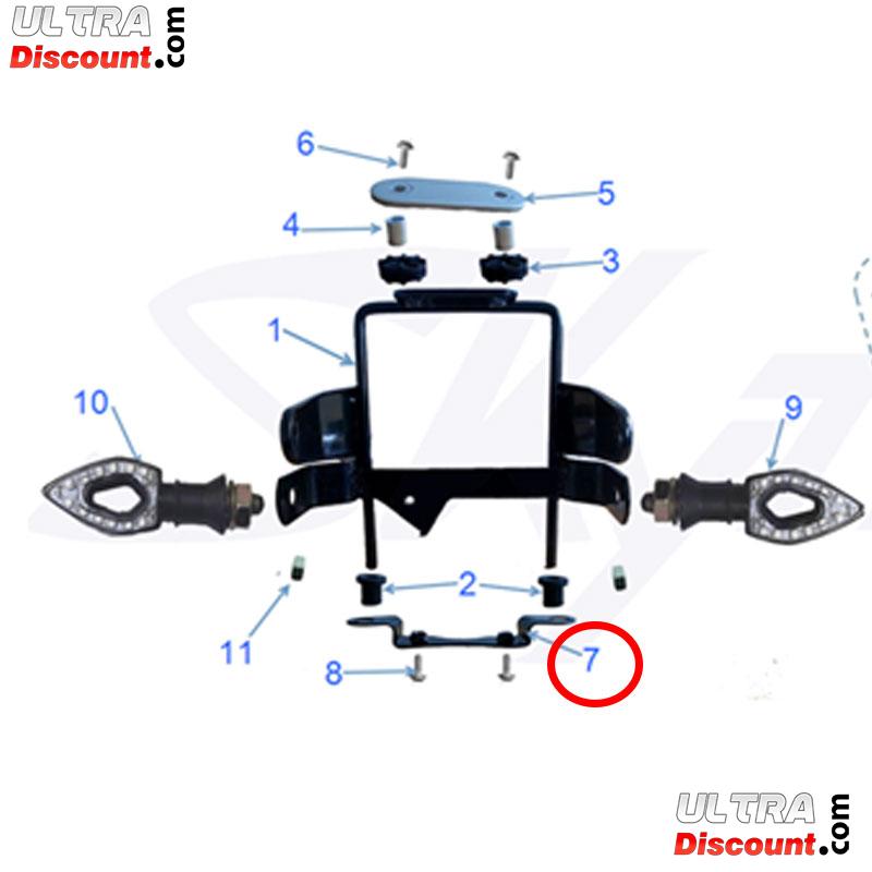 Support infrieur de phare Skymax 50cc  125cc (Noir) photos 1