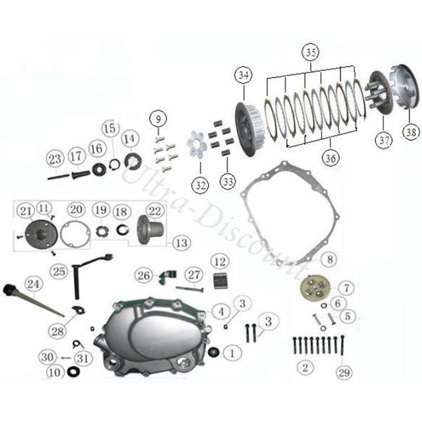 Commande d'embrayage pour quad Shineray 200cc photos 2