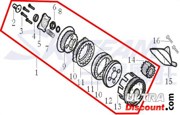 Embrayage Complet 125cc pour Trex Skyteam photos 2