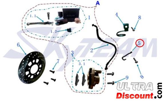 Fixation flexible de Frein pour Skyteam Trex photos 1