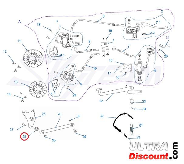 Rondelle de caoutchouc pour freins Skyteam T-Rex 125cc photos 1