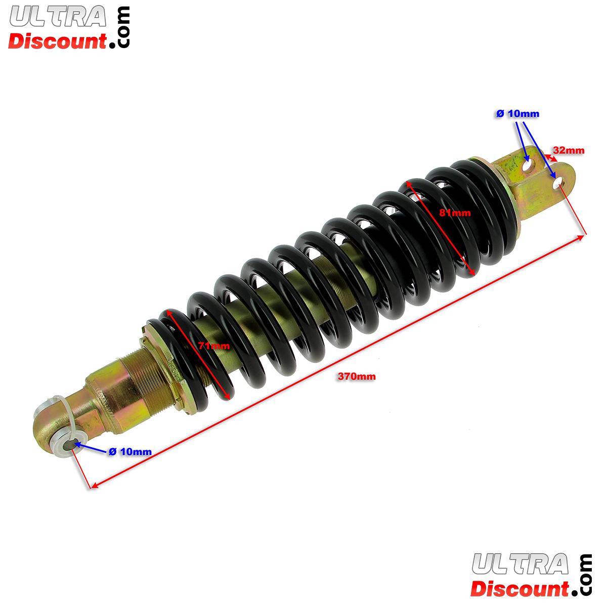 Amortisseur Arrire Noir (370mm) pour Quads Shineray 250ST-5 photos 1