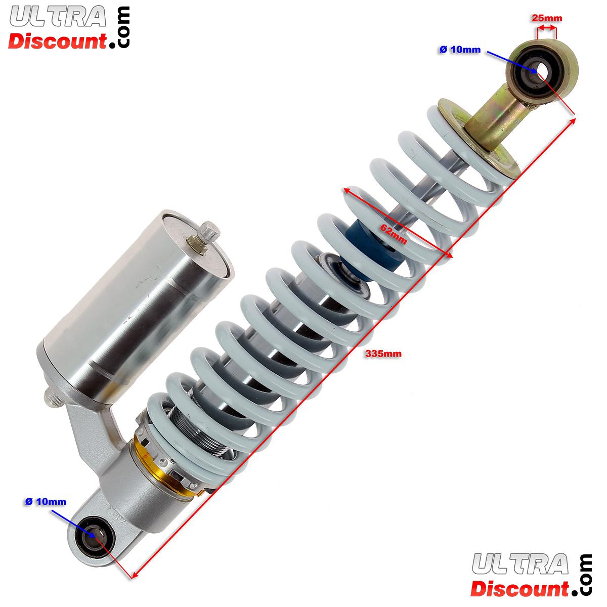 Amortisseur Avant  Gaz 335mm pour Quads Shineray 200ST-9 (Blanc-Gris) photos 1