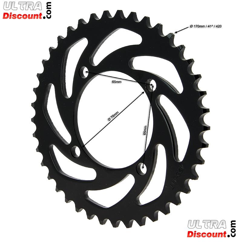 Couronne Renforce 41 Dents Pas 420 pour Dirt Bike (76mm) photos 1