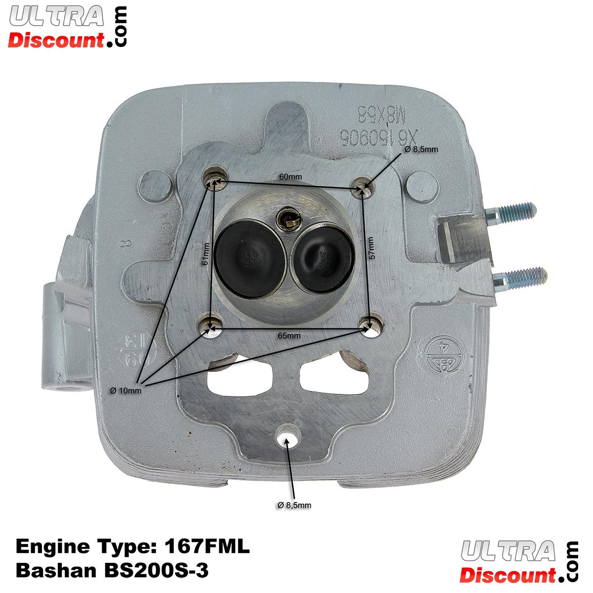 Culasse Complte pour Quads Bashan BS200S-3 (Moteur 167FML) photos 2