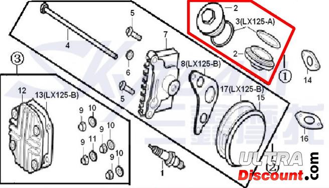Cache culbuteur complet moteurs 125cc pour Dax Skyteam photos 1